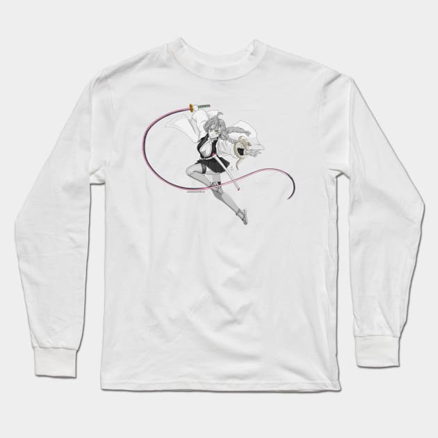 Gray Love Girl Long Sleeve T-Shirt by Zapt Art